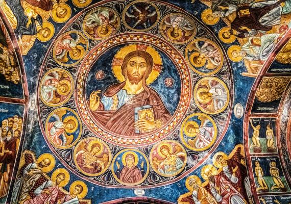  Ceiling painting in Monastery of Lampadistis in Cyprus 